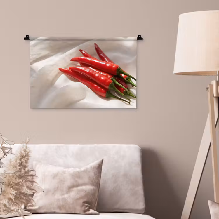Wall Hanging - Pepper - Red - Food - Peper - Rood - Eten Wandkleed katoen klein