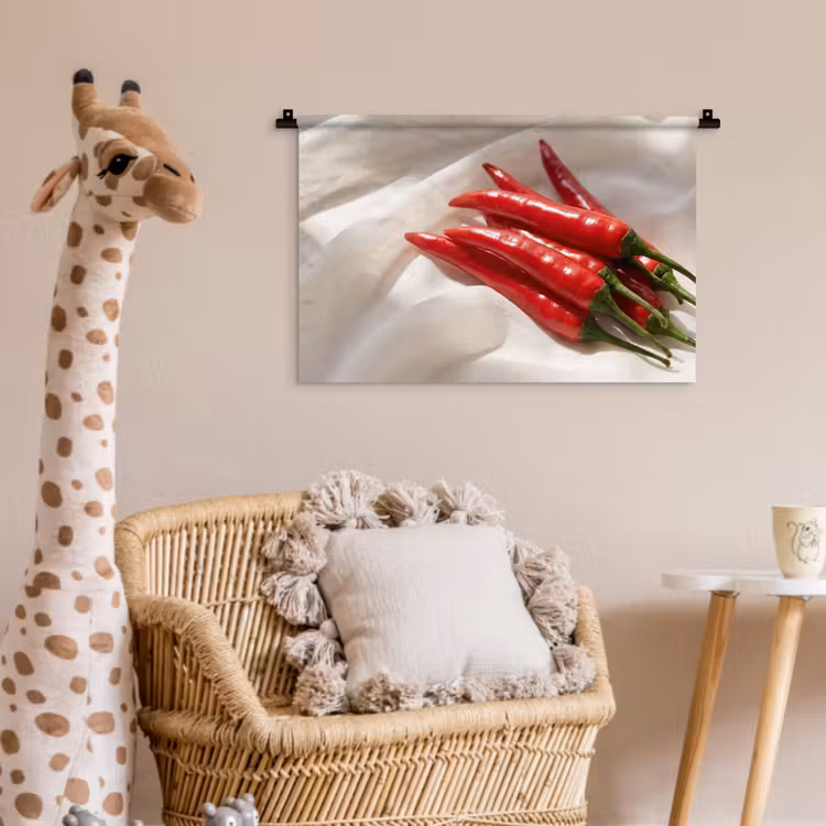 Wall Hanging - Pepper - Red - Food - Peper - Rood - Eten Wandkleed katoen klein