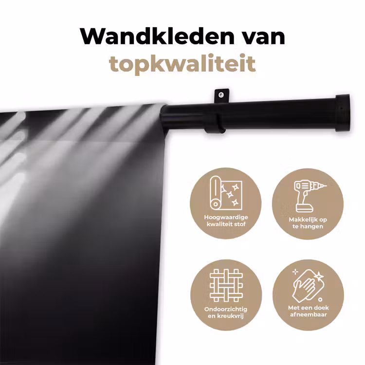 Persoon - Piano - Muziek - Zwart-wit - Podium Wandkleed katoen klein -sfeer2