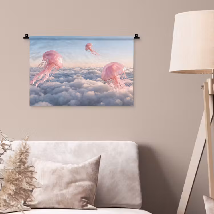 Wall Hanging - Pink Animal - Clouds - Roze dier - Wolken Wandkleed katoen klein