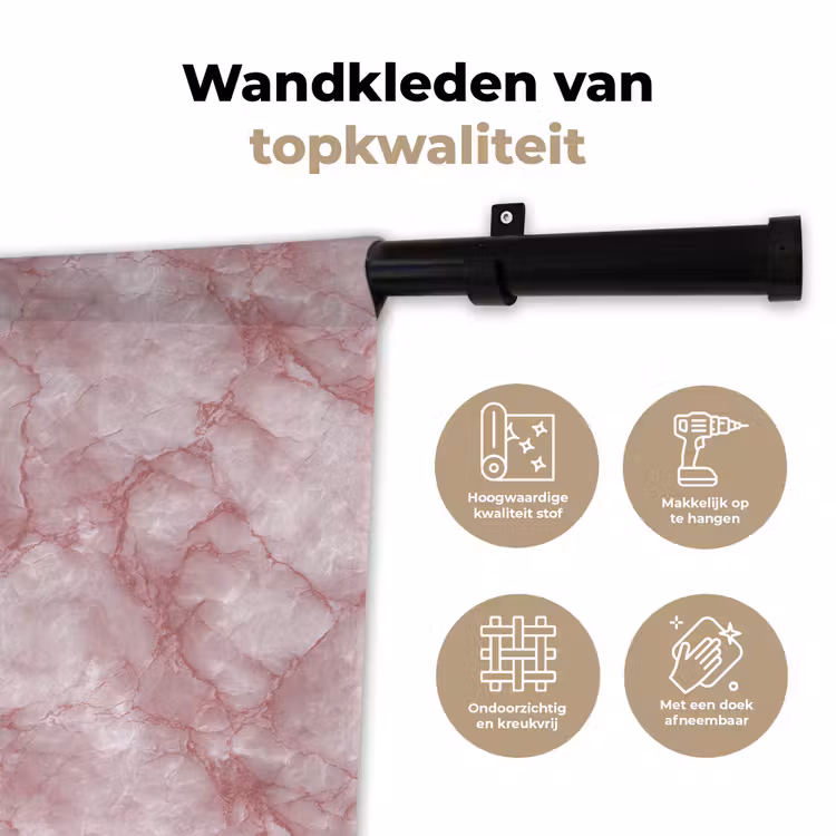 Roze - Kwartsmarmer - Aders Wandkleed katoen klein 269 -sfeer2