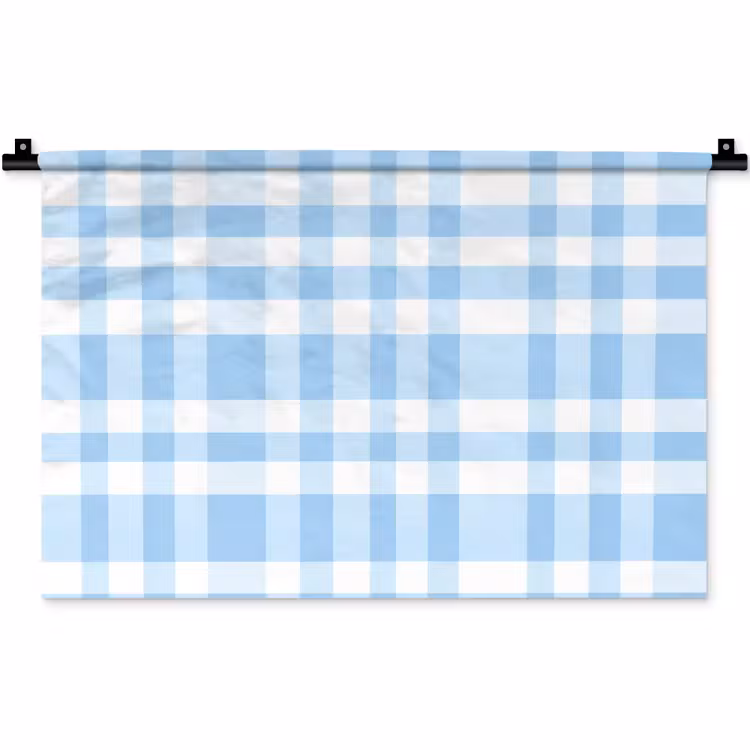 Ruit - Patroon - Blauw Wandkleed katoen klein 269 -zz3d