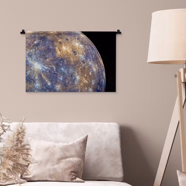 Wall Hanging - Planet - Craters - Space - Planeet - Kraters - Ruimte Wandkleed katoen klein