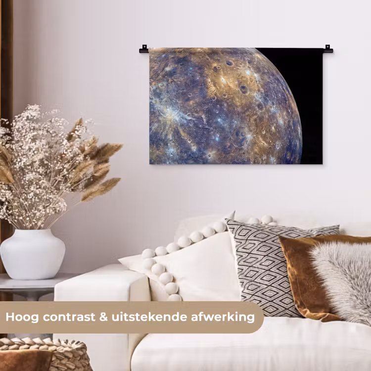 Wall Hanging - Planet - Craters - Space - Planeet - Kraters - Ruimte Wandkleed katoen klein