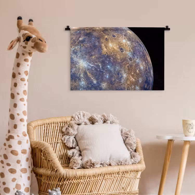 Wall Hanging - Planet - Craters - Space - Planeet - Kraters - Ruimte Wandkleed katoen klein