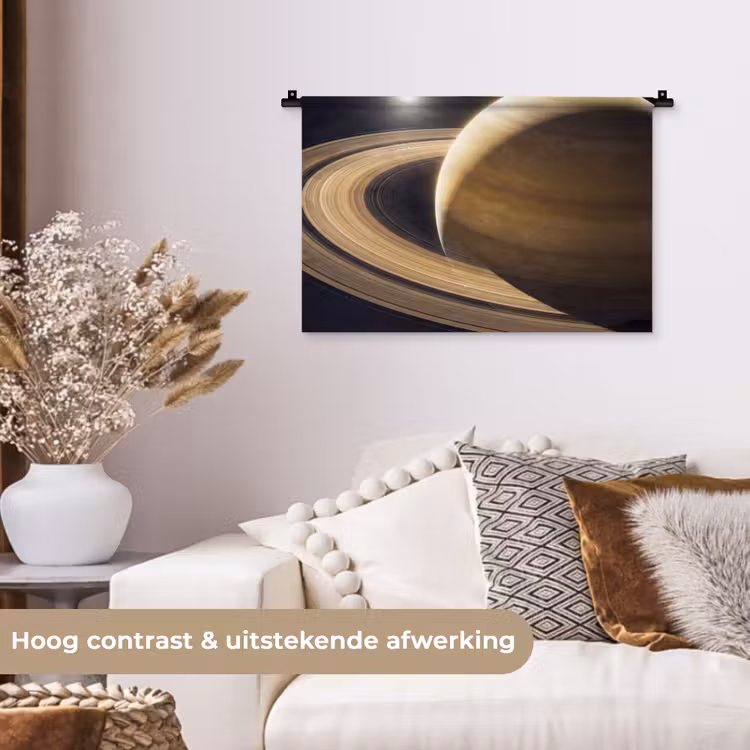 Wall Hanging - Planet - Rings - Space - Planeet - Ringen - Ruimte Wandkleed katoen klein