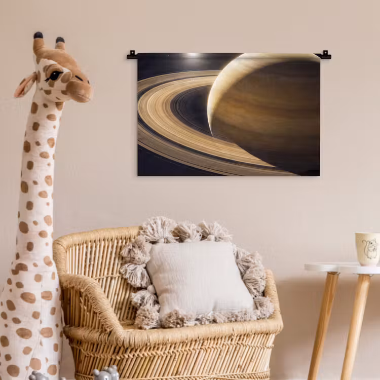 Wall Hanging - Planet - Rings - Space - Planeet - Ringen - Ruimte Wandkleed katoen klein