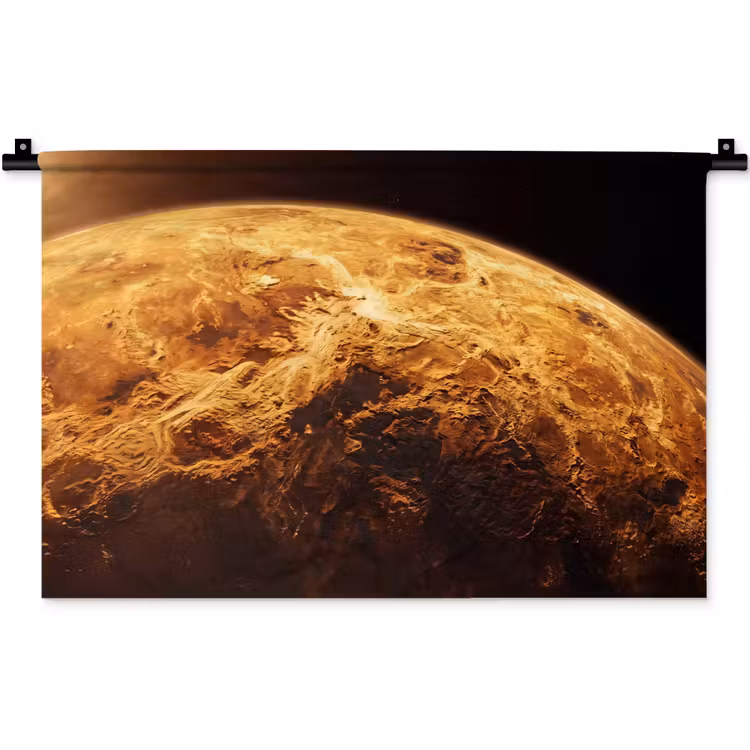 Wall Hanging - Planet - Space - Orange - Planeet - Ruimte - Oranje Wandkleed katoen klein