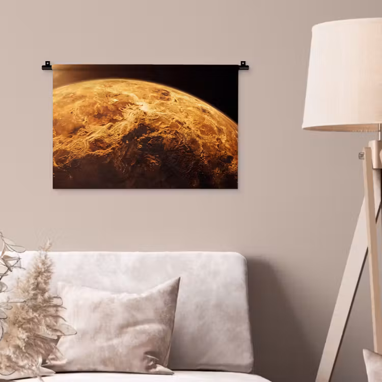 Wall Hanging - Planet - Space - Orange - Planeet - Ruimte - Oranje Wandkleed katoen klein
