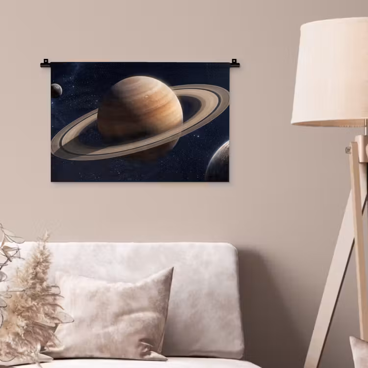 Planeten - Saturnus - Ruimte Wandkleed katoen klein -sfeer4