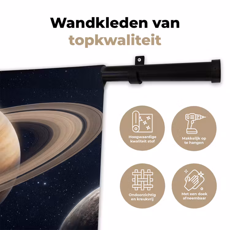 Planeten - Saturnus - Ruimte Wandkleed katoen klein -sfeer2