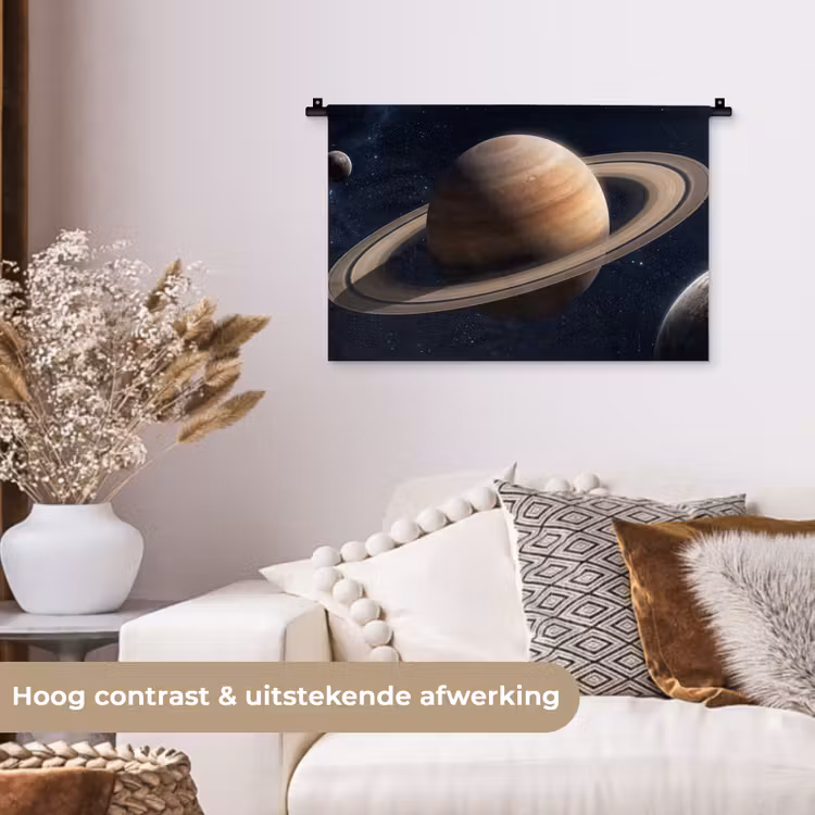 Planeten - Saturnus - Ruimte Wandkleed katoen klein -sfeer1