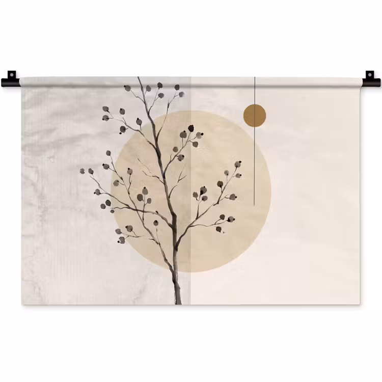 Wall Hanging - Plant - Abstract - Beige - Plant - Abstract - Beige Wandkleed katoen klein