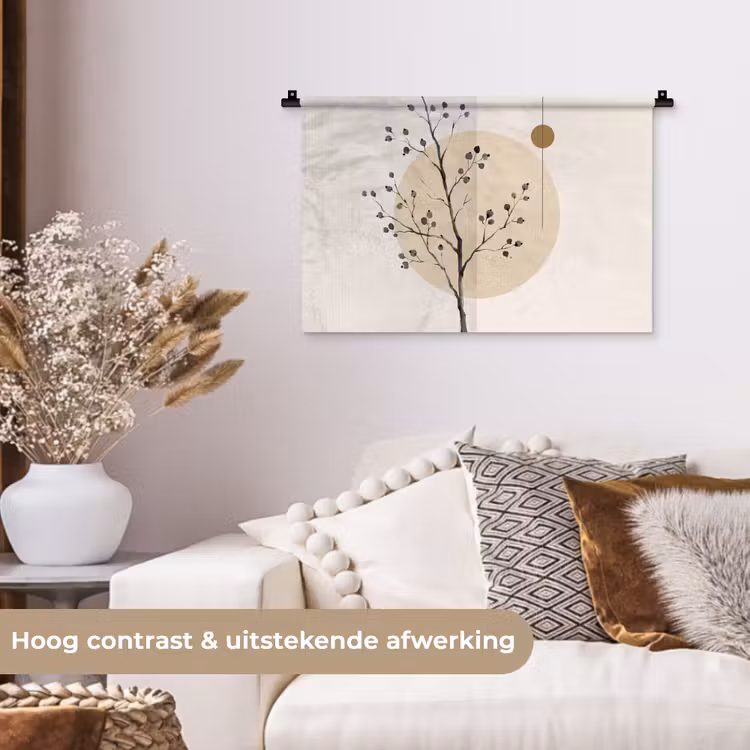 Wall Hanging - Plant - Abstract - Beige - Plant - Abstract - Beige Wandkleed katoen klein