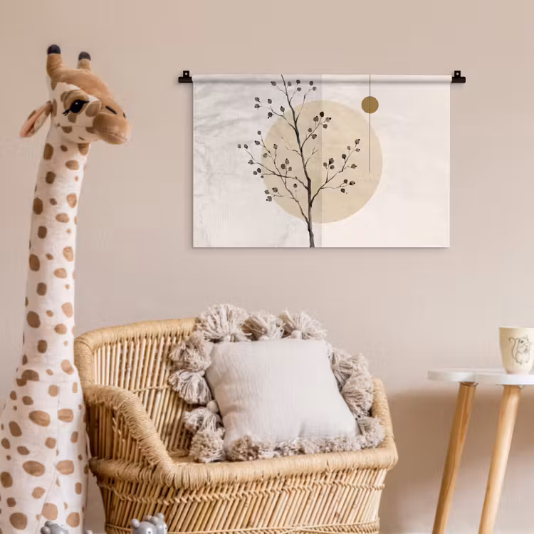 Wall Hanging - Plant - Abstract - Beige - Plant - Abstract - Beige Wandkleed katoen klein