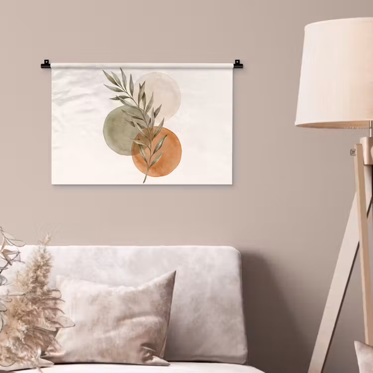 Wall Hanging - Plant - Circles - Abstract - Plant - Cirkels - Abstract Wandkleed katoen klein