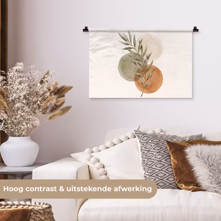 Wall Hanging - Plant - Circles - Abstract - Plant - Cirkels - Abstract Wandkleed katoen klein