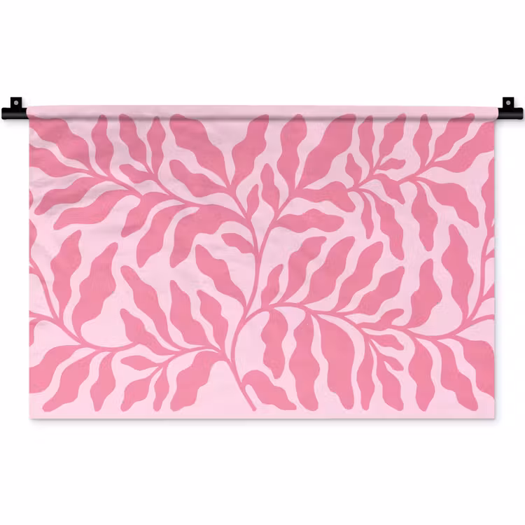 Planten - Organisch - Abstract - Modern - Roze Wandkleed katoen klein -zz3d