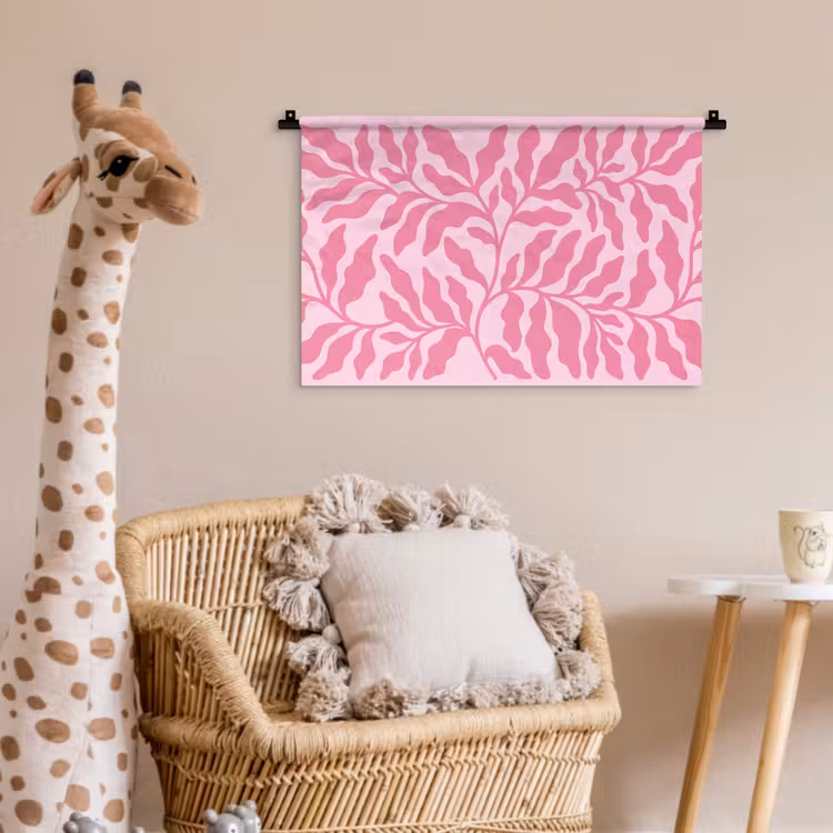 Planten - Organisch - Abstract - Modern - Roze Wandkleed katoen klein -wsfeer5_kind