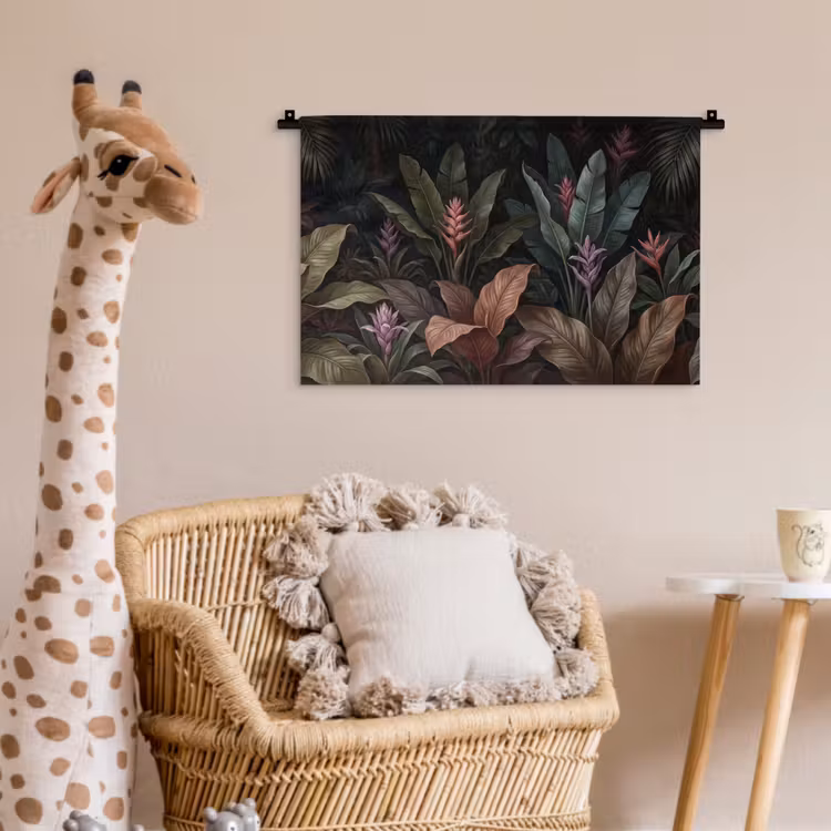 Planten - Tropisch - Jungle - Donker - Natuur Wandkleed katoen klein -wsfeer5_kind