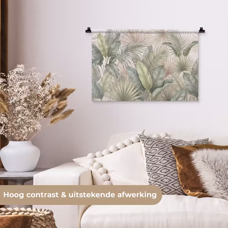Planten - Tropisch - Bladeren - Groen - Natuur Wandkleed katoen klein -sfeer1