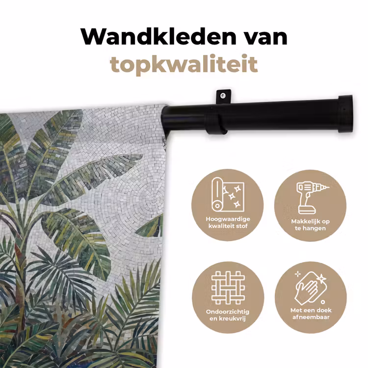 Planten - Tropisch - Mozaïek - Groen - Natuur Wandkleed katoen klein -sfeer2