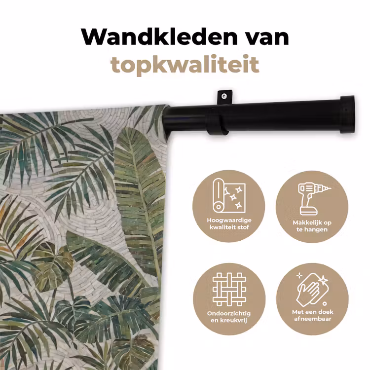 Planten - Tropisch - Mozaïek - Natuur - Groen Wandkleed katoen klein -sfeer2
