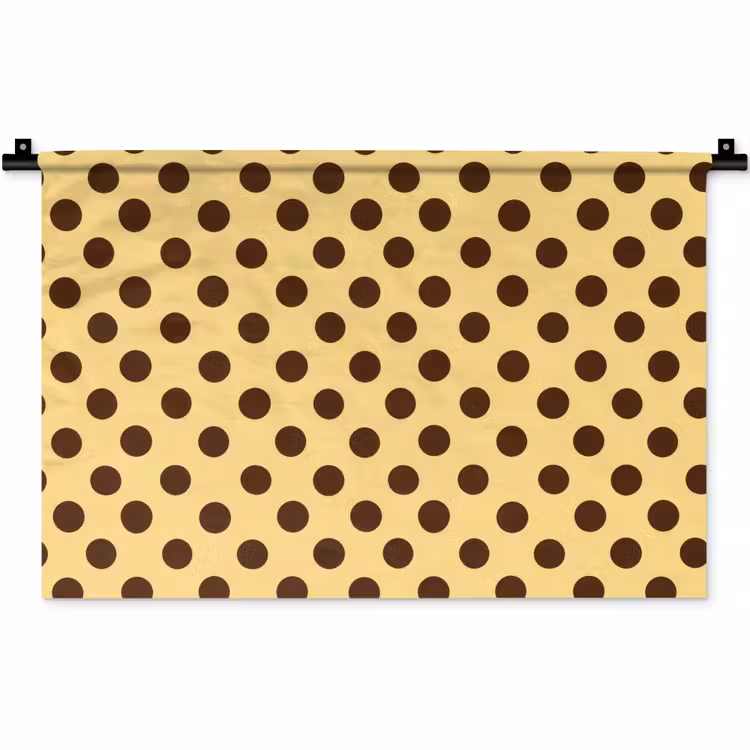 Polka Dot - Stippen - Retro - Geel - Bruin Wandkleed katoen klein 269 -zz3d