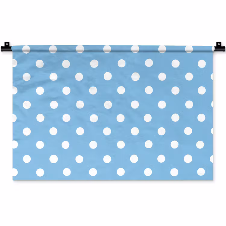 Polka - Dots - Blauw Wandkleed katoen klein 269 -zz3d