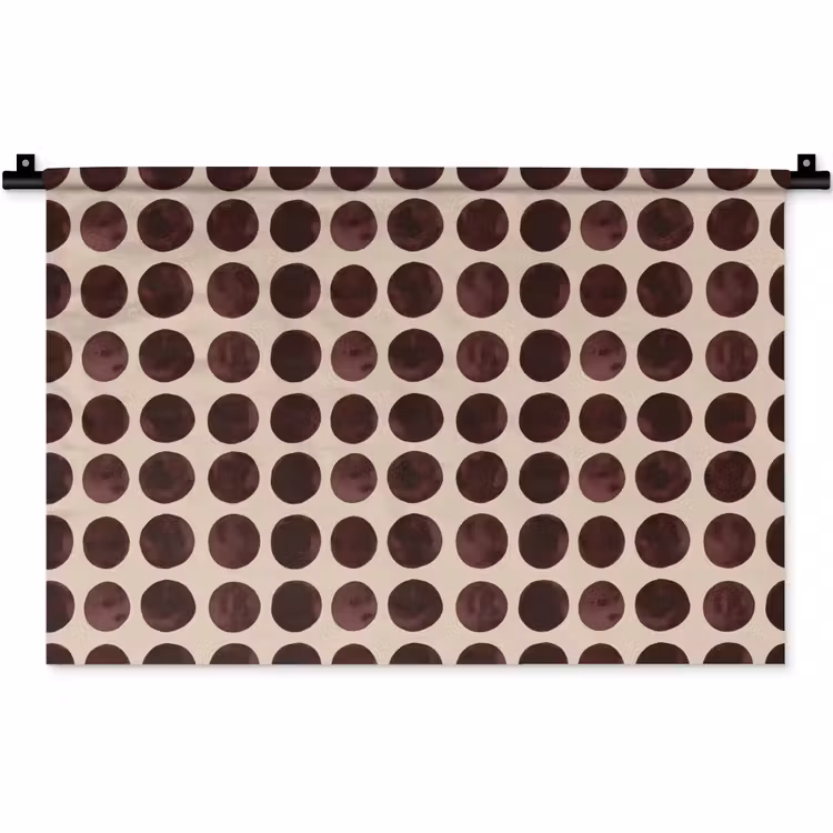 Stippen - Patroon - Bruin Wandkleed katoen klein 269 -zz3d