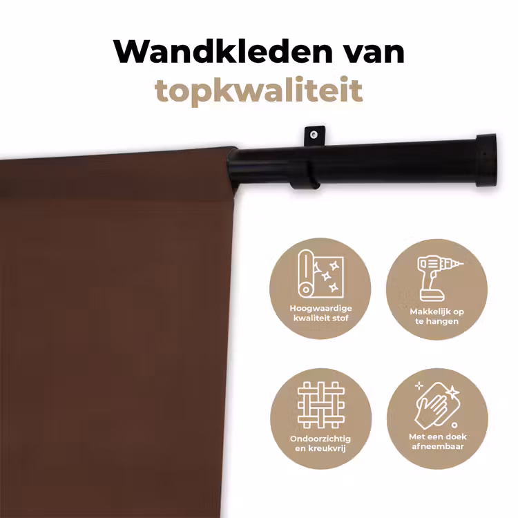 Papaverbol - Droogbloem - Bruin - Minimalistisch Wandkleed katoen klein -sfeer2