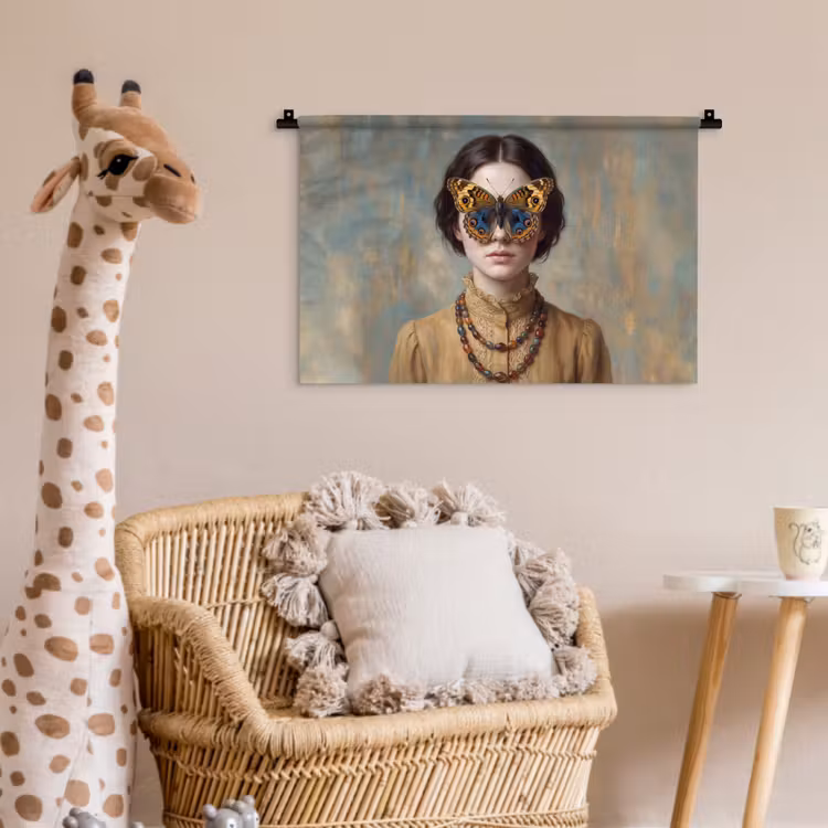 Portret - Vlinder - Kleurrijk Wandkleed katoen klein -wsfeer5_kind