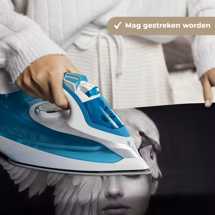 Portret - Zwaan - Zwart - Wit Wandkleed katoen klein -sfeer9