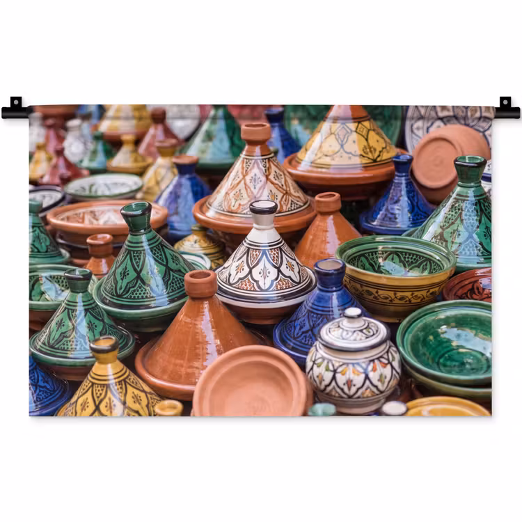 Wall Hanging - Pottery - Colorful - Pattern - Aardewerk - Kleurrijk - Patroon Wandkleed katoen klein