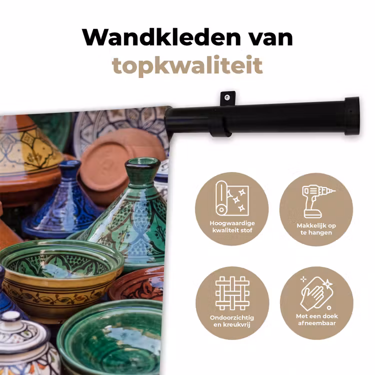 Wall Hanging - Pottery - Colorful - Pattern - Aardewerk - Kleurrijk - Patroon Wandkleed katoen klein