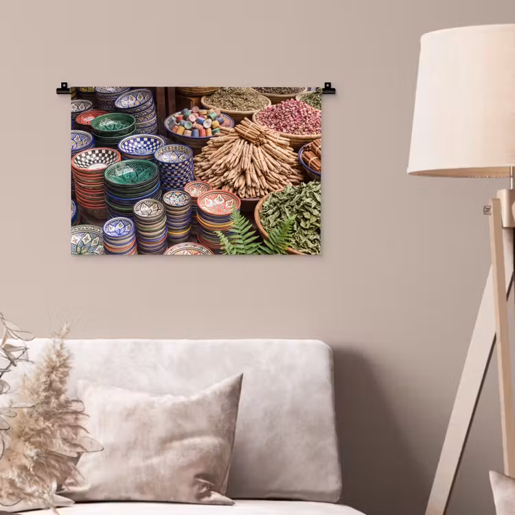 Wall Hanging - Pottery - Oriental - Colorful - Aardewerk - Oosters - Kleurrijk Wandkleed katoen klein