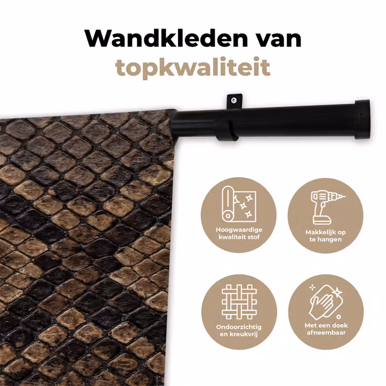 Python - Schubben - Brons Wandkleed katoen klein -sfeer2
