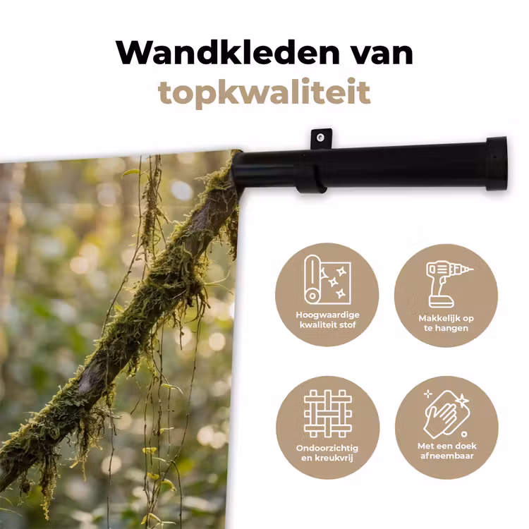 Quetzal - Jungle - Natuur - Groen Wandkleed katoen klein -sfeer2