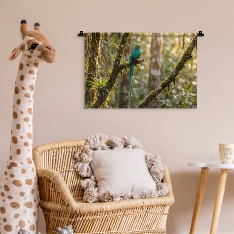 Quetzal - Jungle - Natuur - Groen Wandkleed katoen klein -wsfeer5_kind