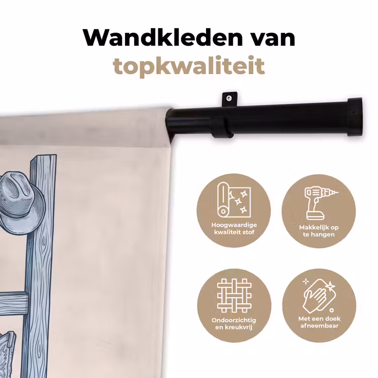 Recreatie - Kleding - Avontuur - Illustratie - Zomer Wandkleed katoen klein -sfeer2