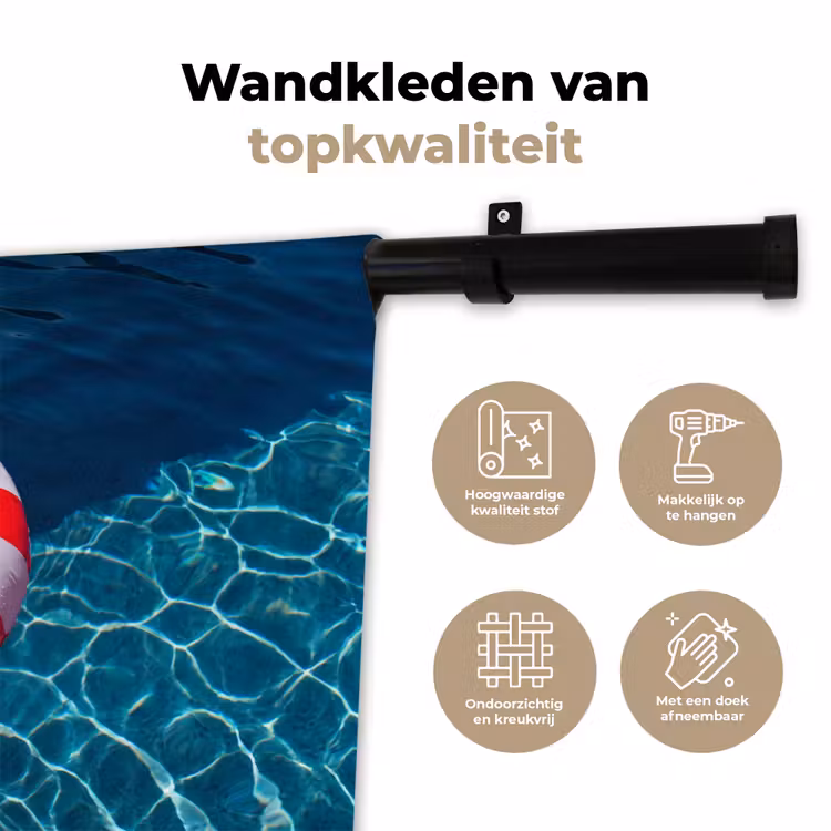 Recreatie - Water - Zomer - Rood - Wit Wandkleed katoen klein -sfeer2