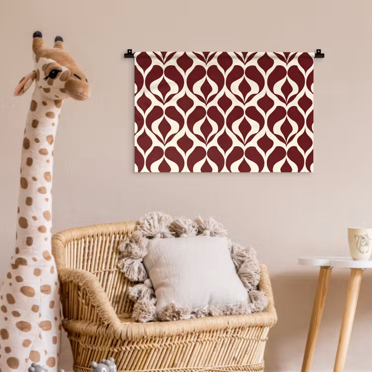 Rood - Druppelpatroon - Grafisch Wandkleed katoen klein 269 -wsfeer5_kind