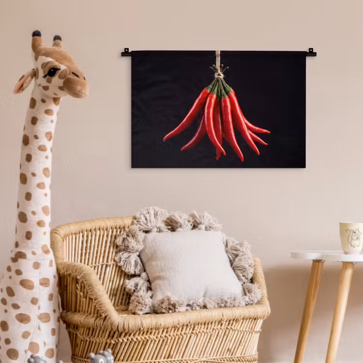 Wall Hanging - Red Pepper - Food - Rode peper - Eten Wandkleed katoen klein