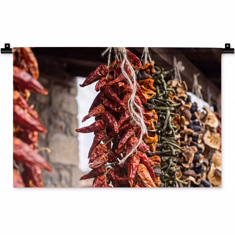 Wall Hanging - Red Peppers - Food - Rode pepers - Eten Wandkleed katoen klein