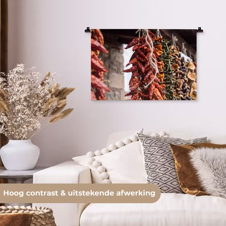 Wall Hanging - Red Peppers - Food - Rode pepers - Eten Wandkleed katoen klein