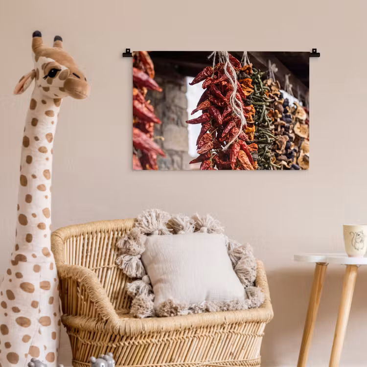 Wall Hanging - Red Peppers - Food - Rode pepers - Eten Wandkleed katoen klein