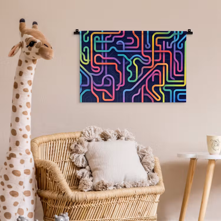 Retro - Abstract - Neon Wandkleed katoen klein -wsfeer5_kind