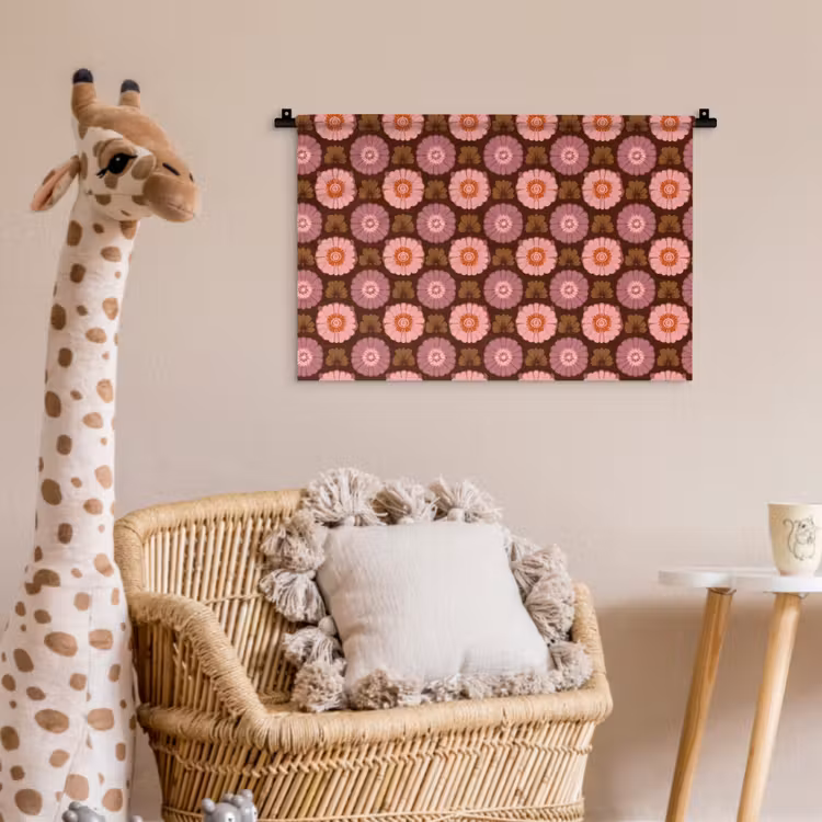 Retro - Madelief - Roze Wandkleed katoen klein 269 -wsfeer5_kind