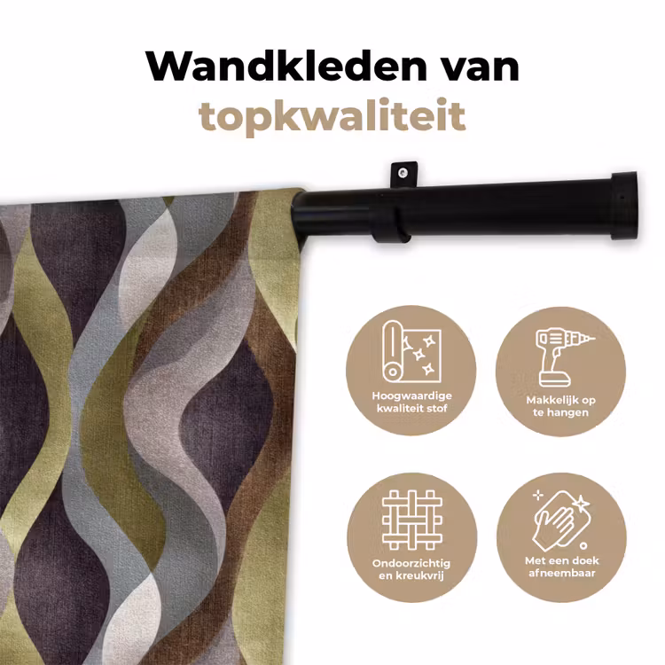 Retro - Banen - Kleurrijk Wandkleed katoen klein 269 -sfeer2