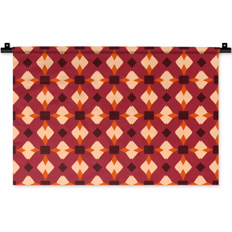 Retro - Patroon - Kleurrijk Wandkleed katoen klein 269 -zz3d